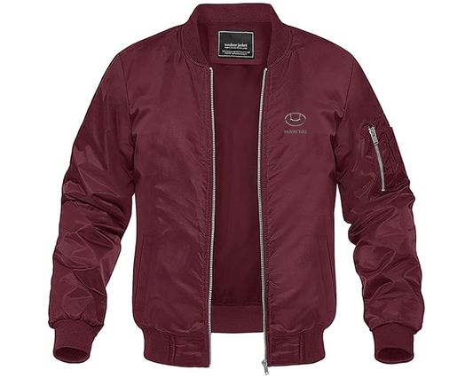 Men's Hawta Logo Lightweight Bomber Jacket Windbreaker Softshell Varsity Jacket Coat