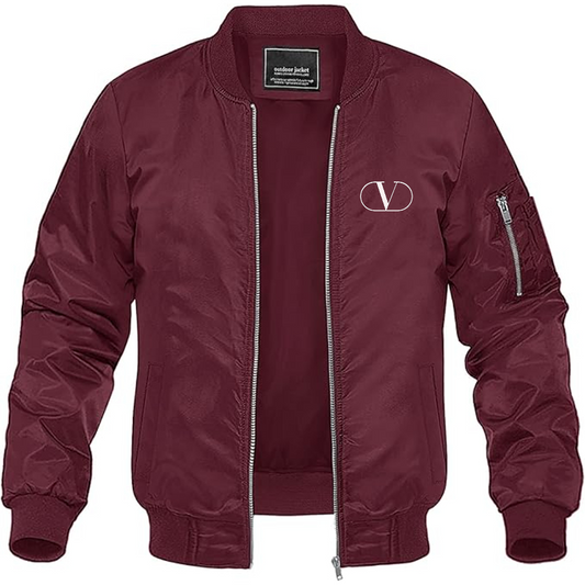 Men's Valentino Symbol Lightweight Bomber Jacket Windbreaker Softshell Varsity Jacket Coat