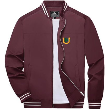 Men's San Francisco Dons Logo Lightweight Zip-Up Ribbed Collar and Cuffs Bomber Jacket