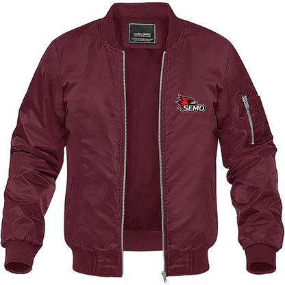 Men's SEMO Redhawks Logo Lightweight Bomber Jacket Windbreaker Softshell Varsity Jacket Coat