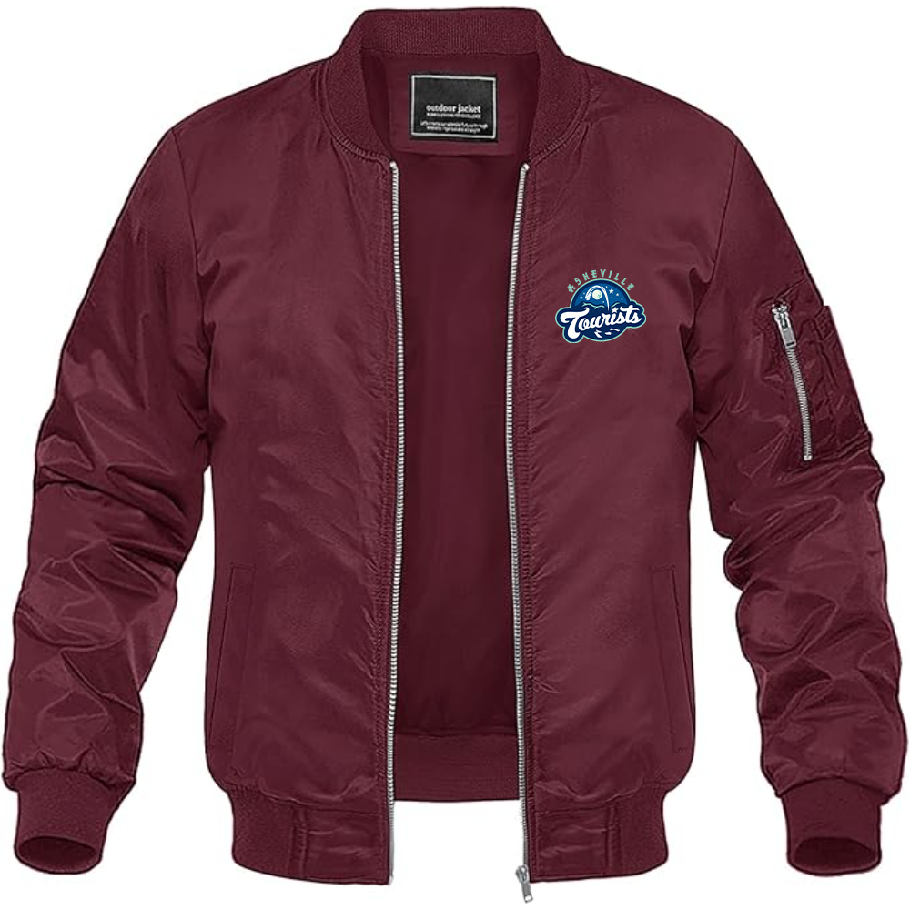 Men's Asheville Tourists Logo Lightweight Bomber Jacket Windbreaker Softshell Varsity Jacket Coat