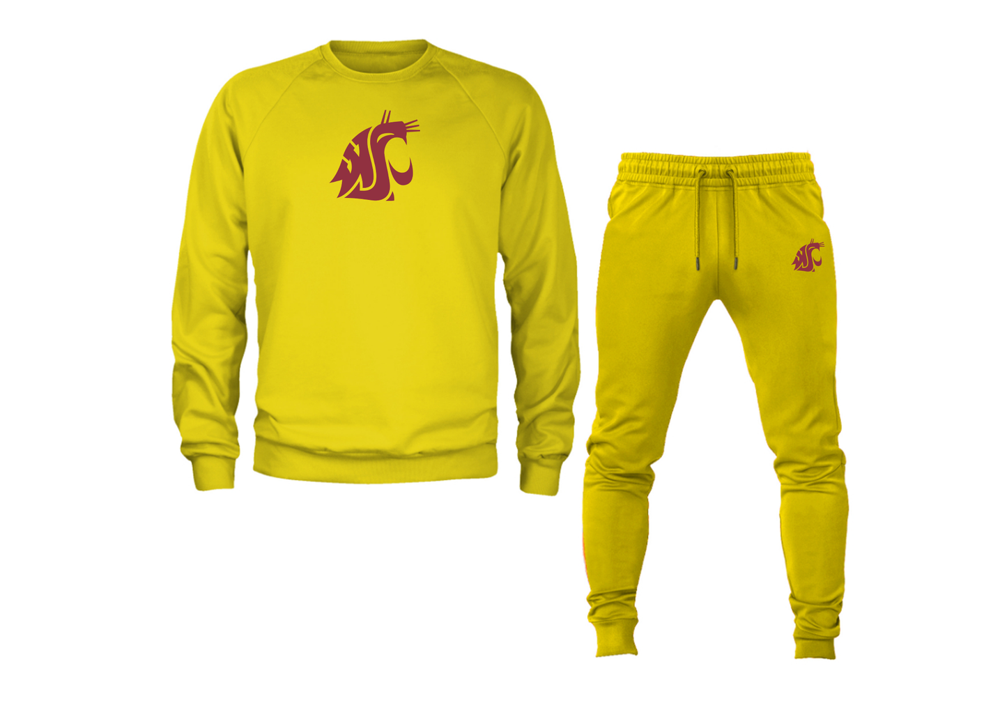 Men's Washington State Cougars Crewneck Sweatshirt Joggers Suit