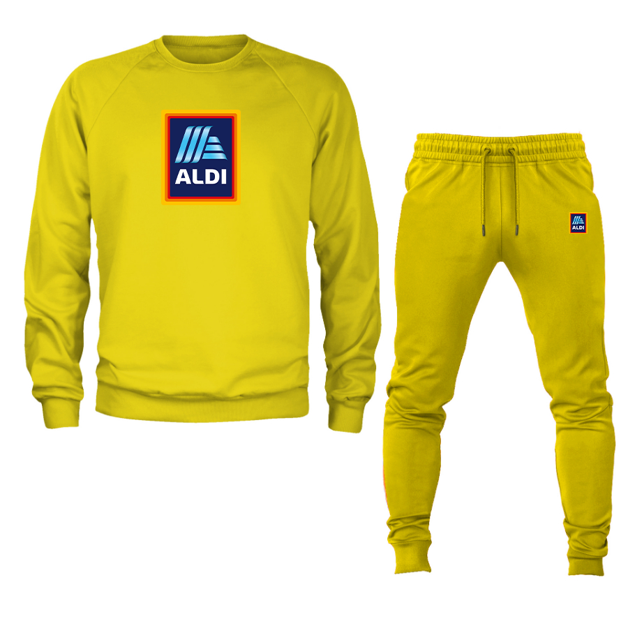 Men's Aldi Logo Crewneck Sweatshirt Joggers Suit