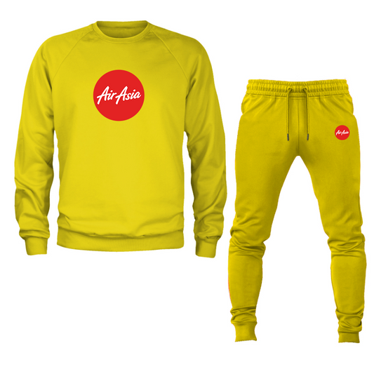 Men's Air Asia Logo Crewneck Sweatshirt Joggers Suit