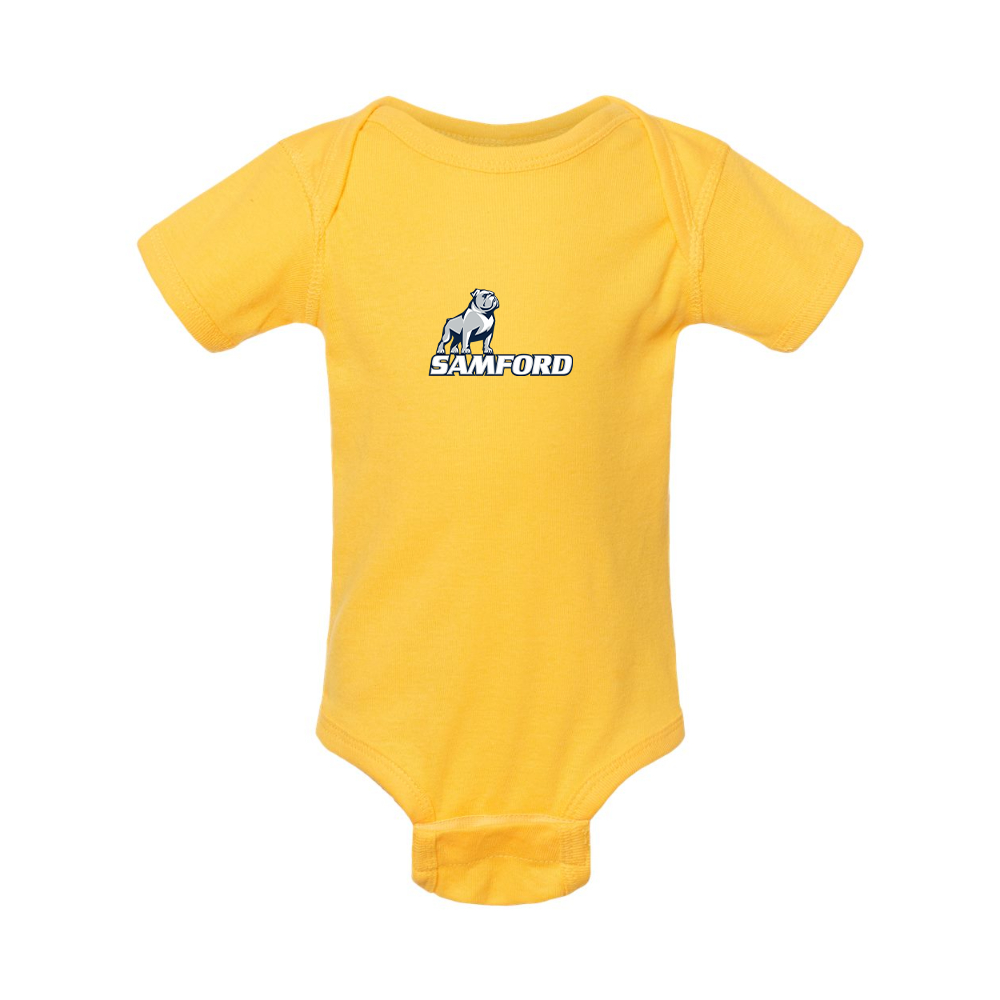 Samford Bulldogs Logo Rabbit Skins Infant Baby Rib Bodysuit