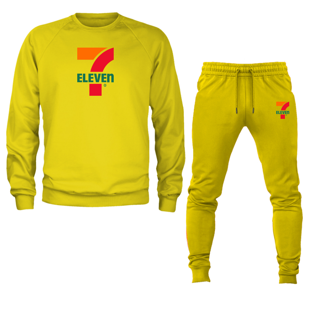 Men's 7 Eleven Logo Crewneck Sweatshirt Joggers Suit