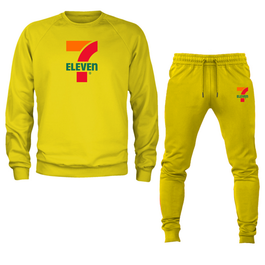 Men's 7 Eleven Logo Crewneck Sweatshirt Joggers Suit
