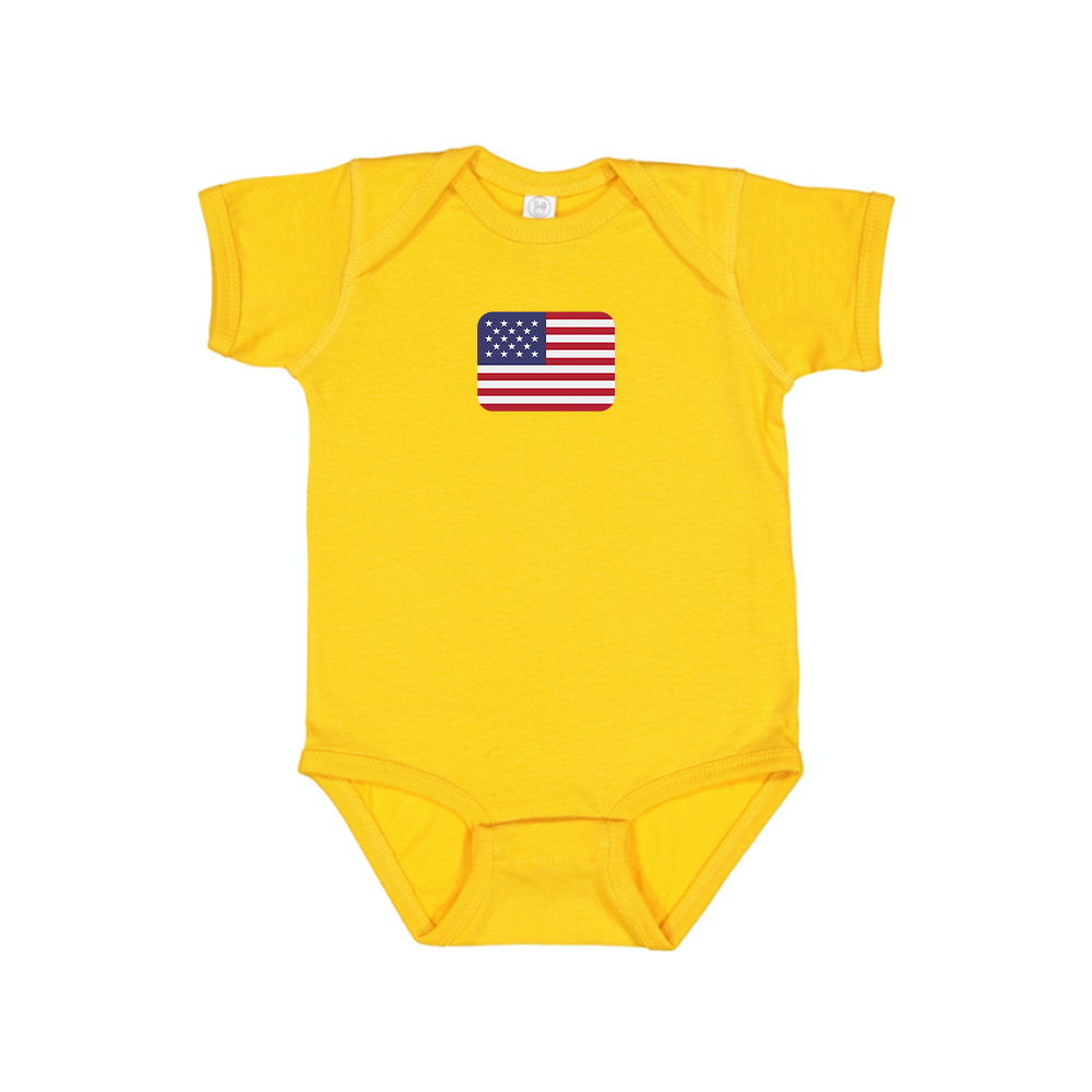 American-Flag-Emoji Baby Romper Onesie