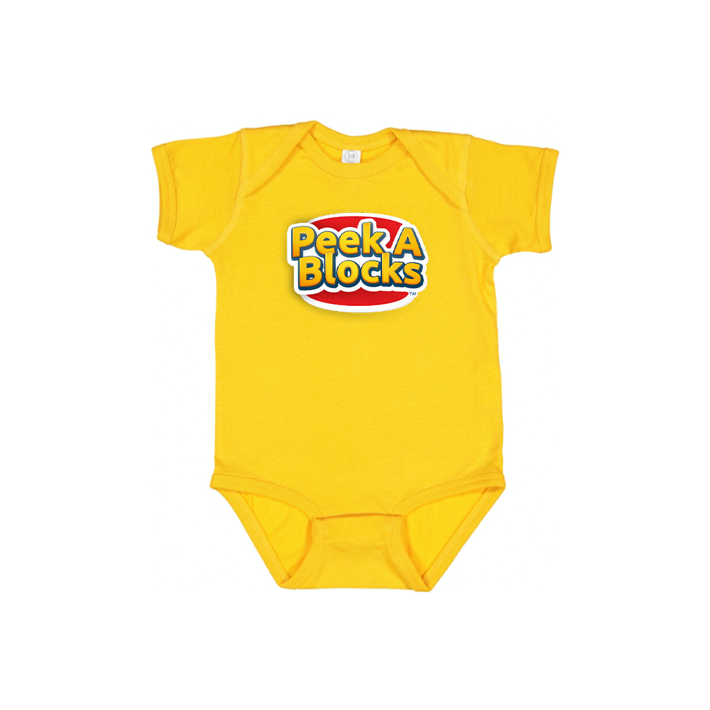 Peek A Blocks Logo Baby Romper Onesie