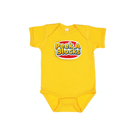 Peek A Blocks Logo Baby Romper Onesie