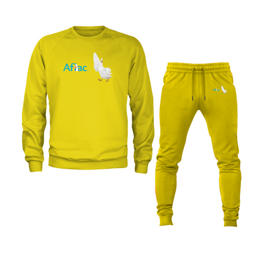 Men's Aflac Logo and Duck Crewneck Sweatshirt Joggers Suit