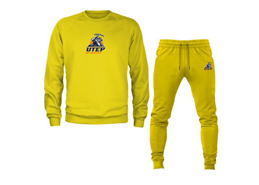 Men's UTEP Miners Crewneck Sweatshirt Joggers Suit