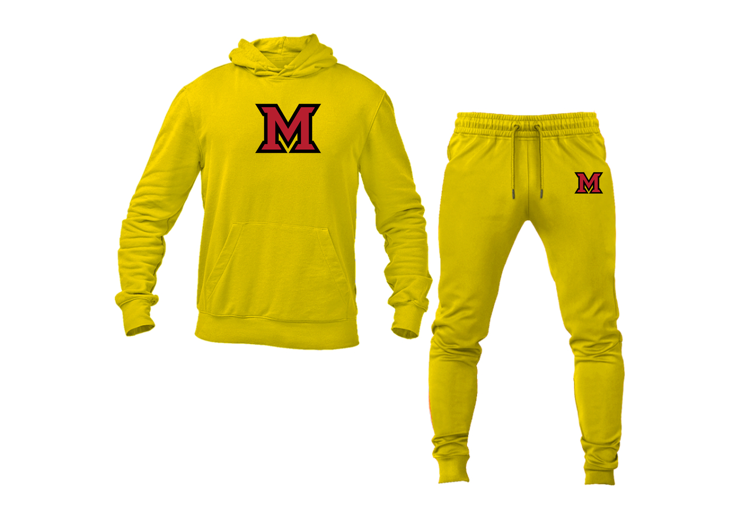 Men's Miami Ohio RedHawks Logo Hoodie Joggers Set