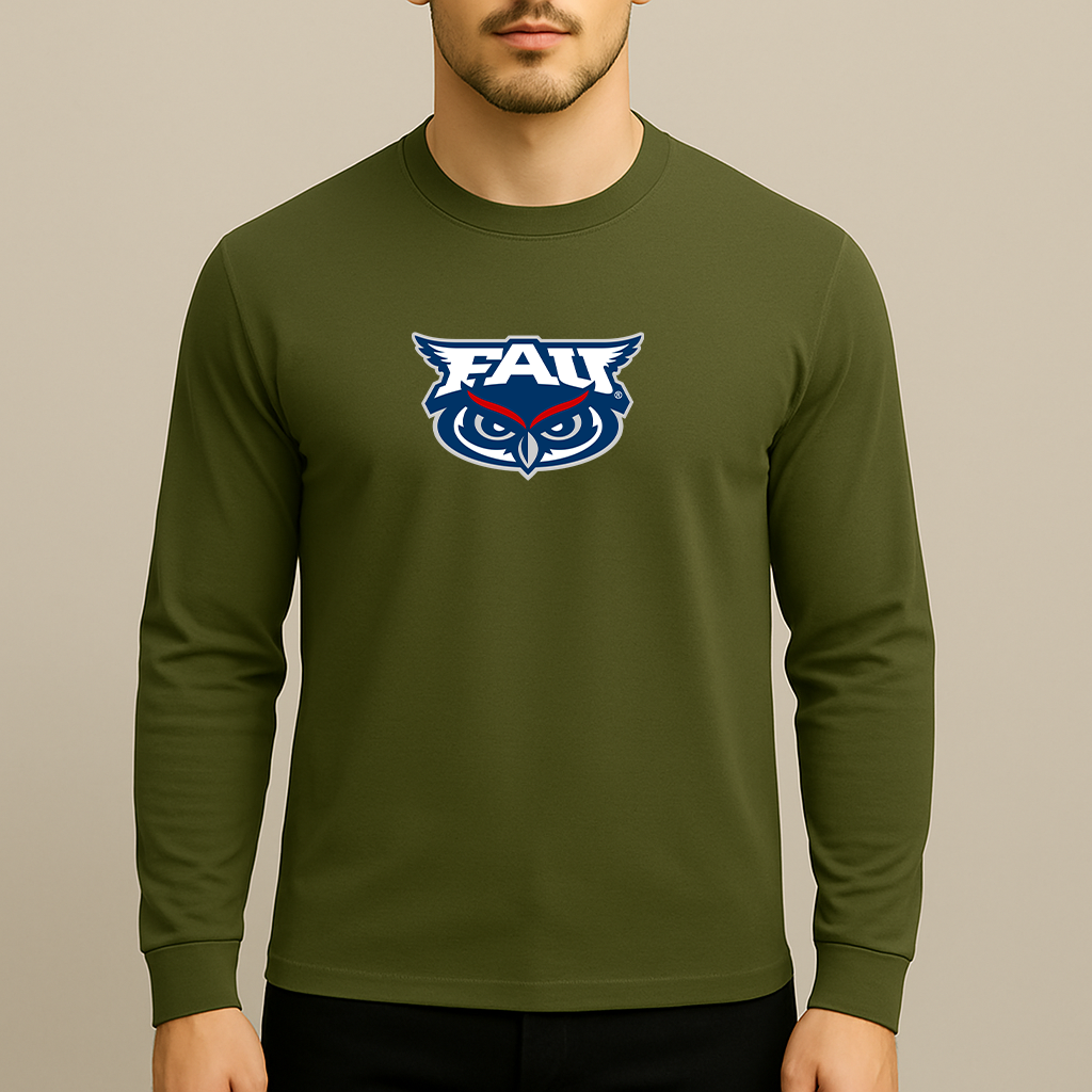 Men's Florida Atlantic Owls Logo Long Sleeve T-Shirt