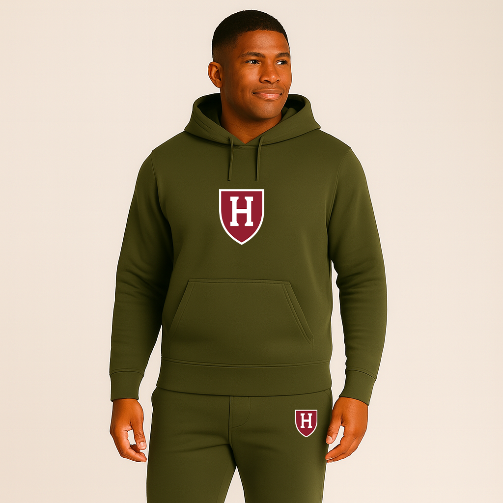 Men's Harvard Crimson Logo Hoodie Joggers Set