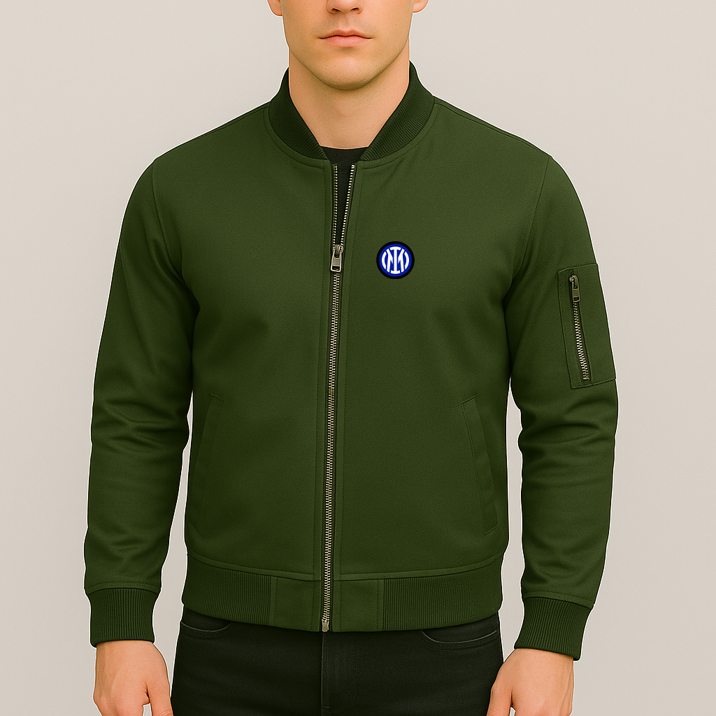 Men's Inter Milan 2025 Soccer Logo Lightweight Bomber Jacket Windbreaker Softshell Varsity Jacket Coat