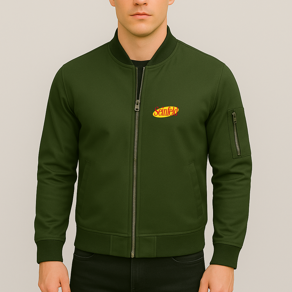 Men's Seinfeld Sitcom Show Lightweight Bomber Jacket Windbreaker Softshell Varsity Jacket Coat