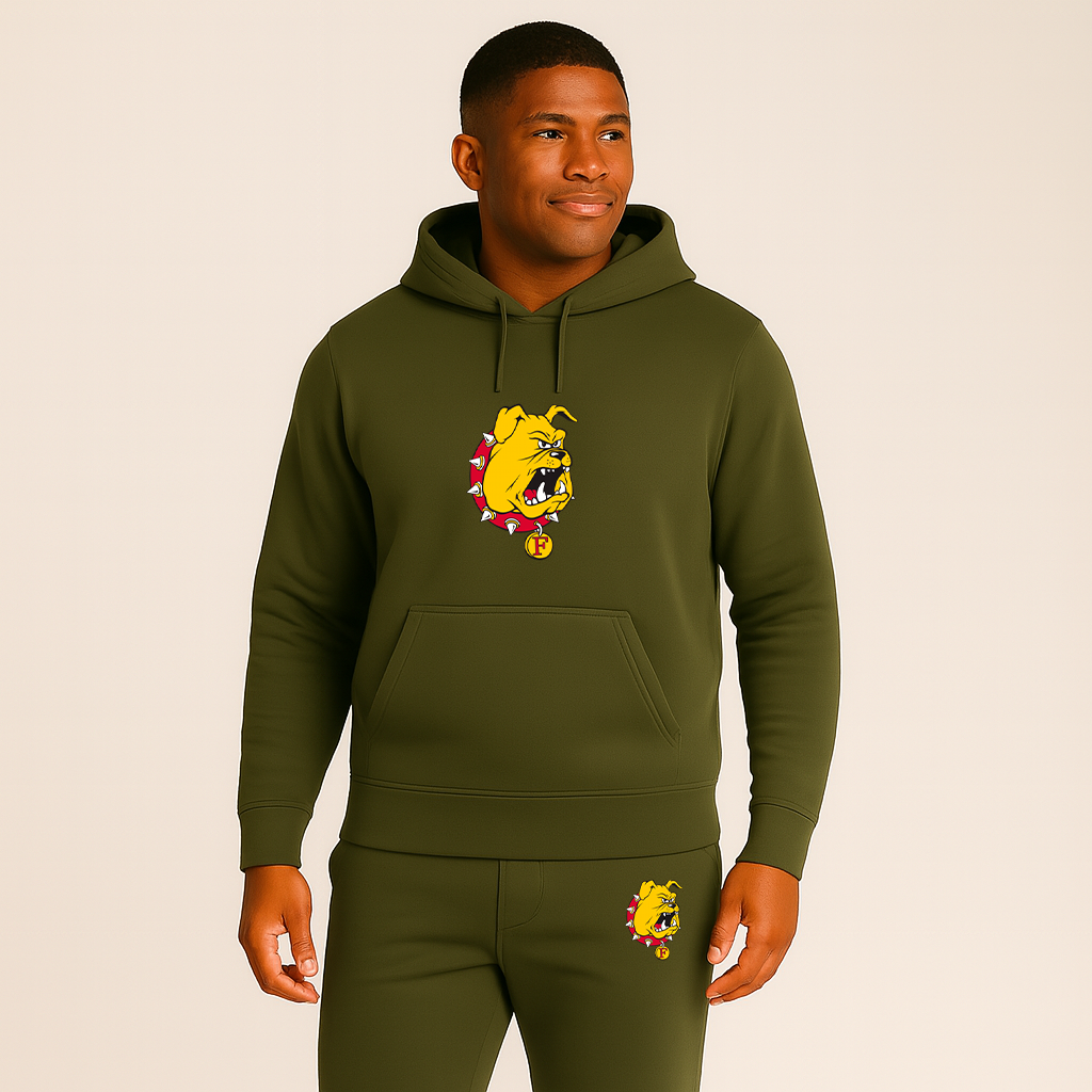 Men's Ferris State Bulldogs Logo Hoodie Joggers Set