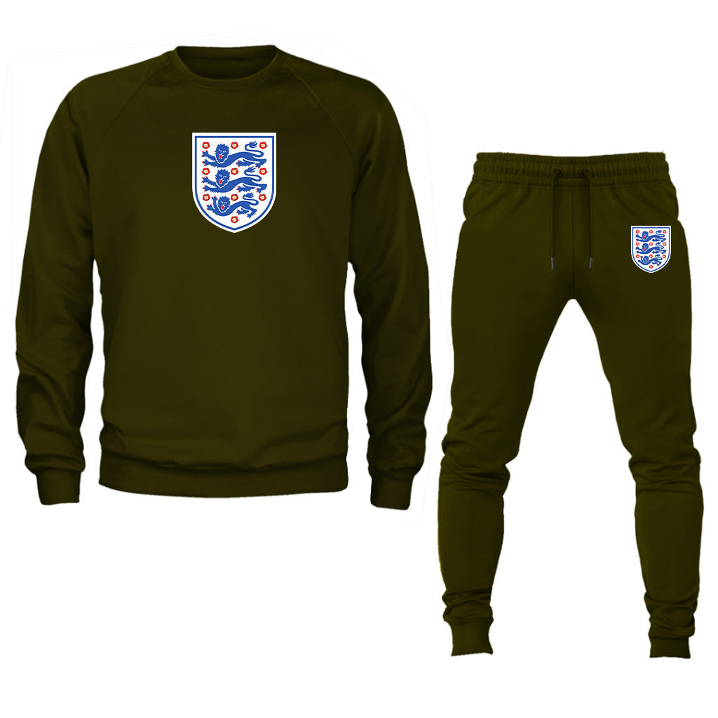 Men's England National Football Team Crewneck Sweatshirt Joggers Suit