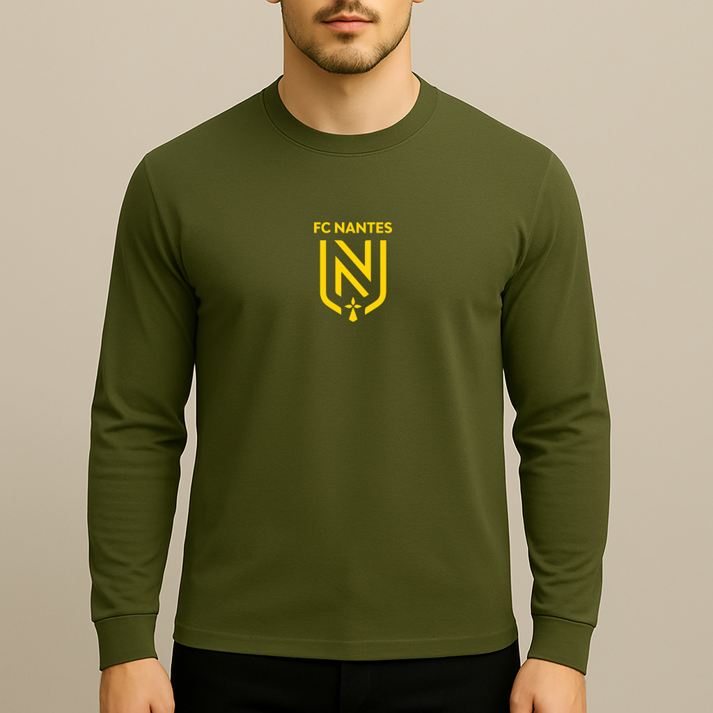 Men's FC Nantes Soccer Logo Long Sleeve T-Shirt