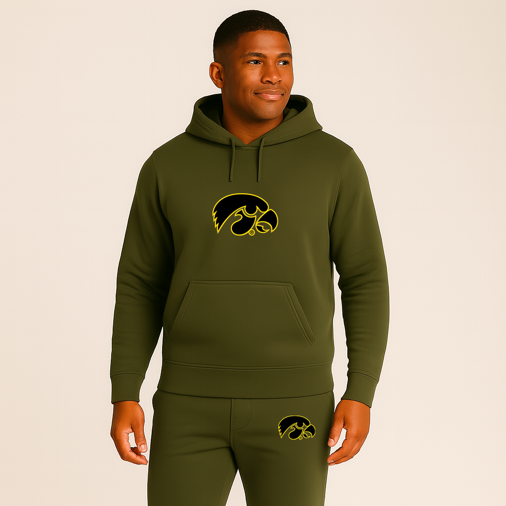 Men's Iowa Hawkeyes Logo Hoodie Joggers Set