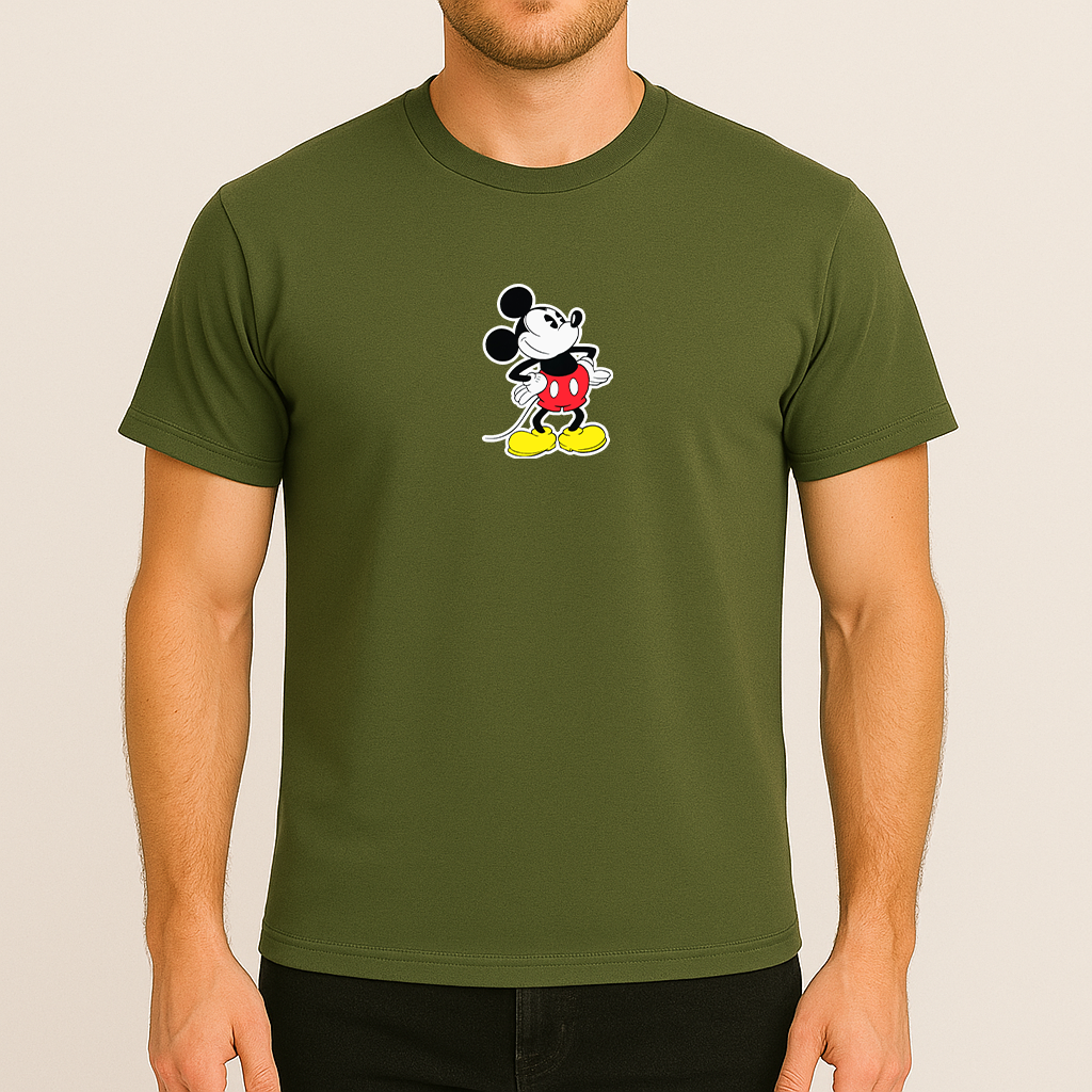Men's Mickey Mouse Cartoon Cotton T-Shirt