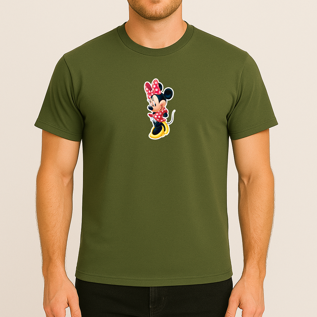 Men's Minnie Mouse Cartoon Cotton T-Shirt