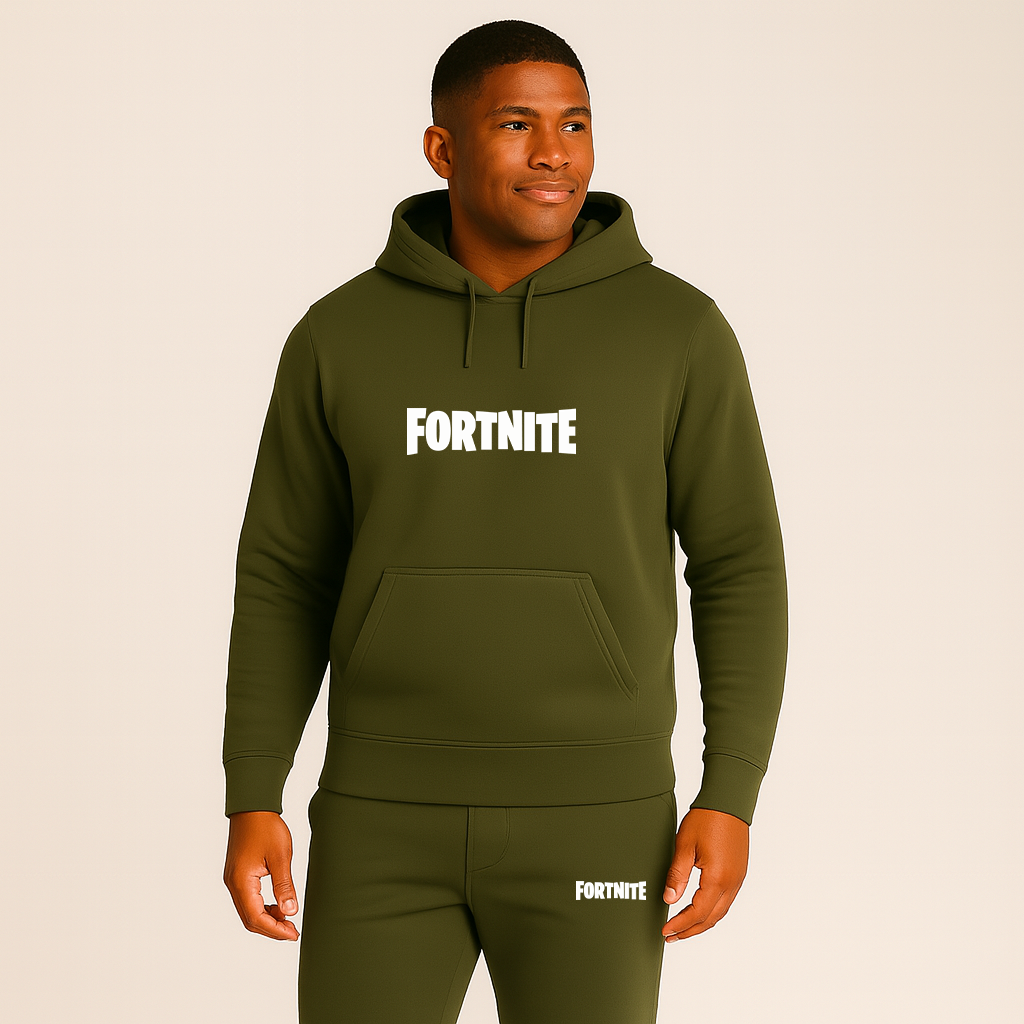 Men's Fortnite Battle Royale Game Logo Hoodie Joggers Set
