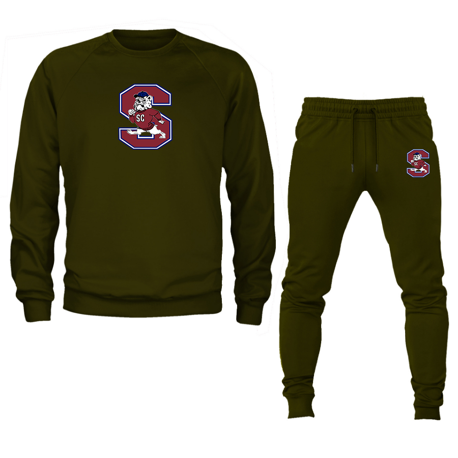 Men's South Carolina State Bulldogs Logo Crewneck Sweatshirt Joggers Suit