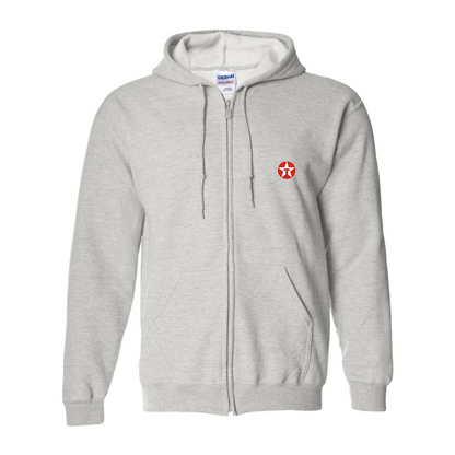 Men's Texaco Logo Gildan  Heavy Blend Full Zip Hooded Sweatshirt