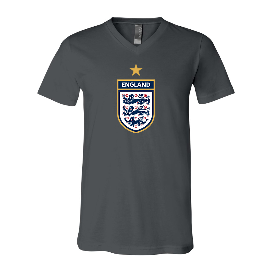 Men’s England National Soccer Team - BELLA + CANVAS - Jersey V-Neck Tee - 3005