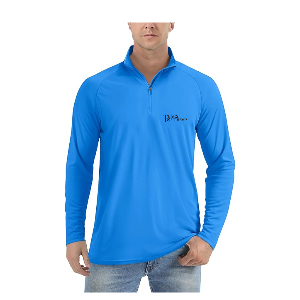 Men's Tear Of Themis Logo  Lightweight Quarter-Zip Athletic Shirt Long Sleeve Performance Wear