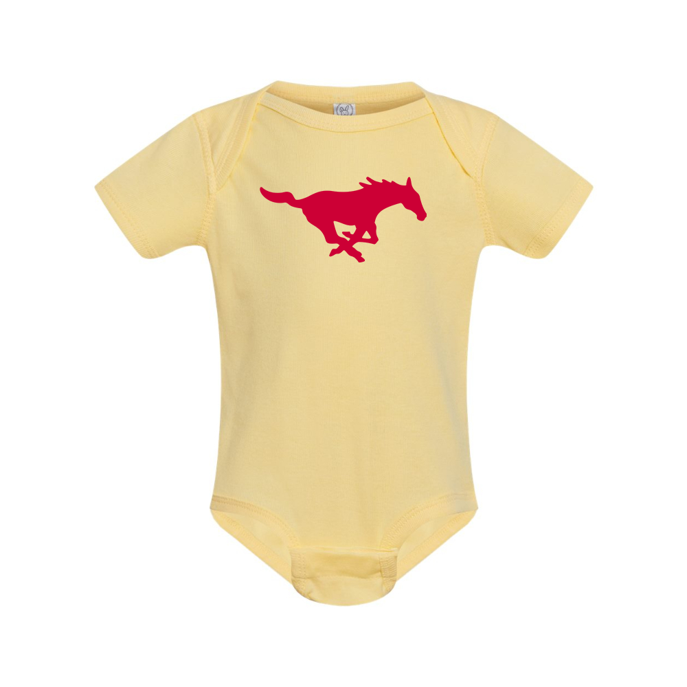 SMU Mustangs Logo Rabbit Skins Infant Baby Rib Bodysuit