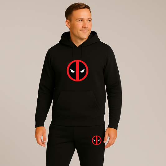 Men's Deadpool Marvel Superhero Hoodie Joggers Set