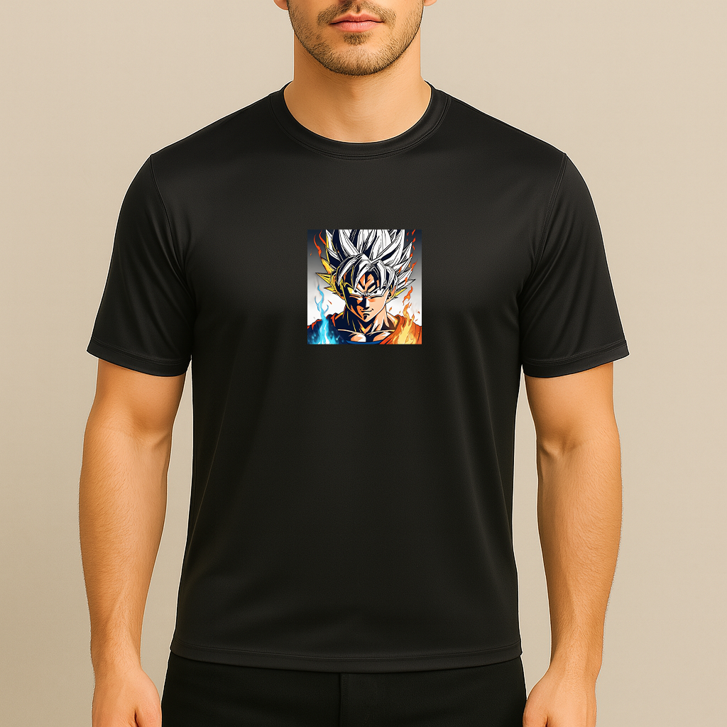 Men's Goku Fire Dragon Ball Z Cartoon Polyester T-Shirt
