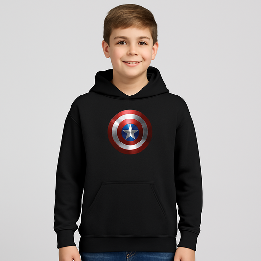 Youth Kids Captain America Superhero Pullover Hoodie