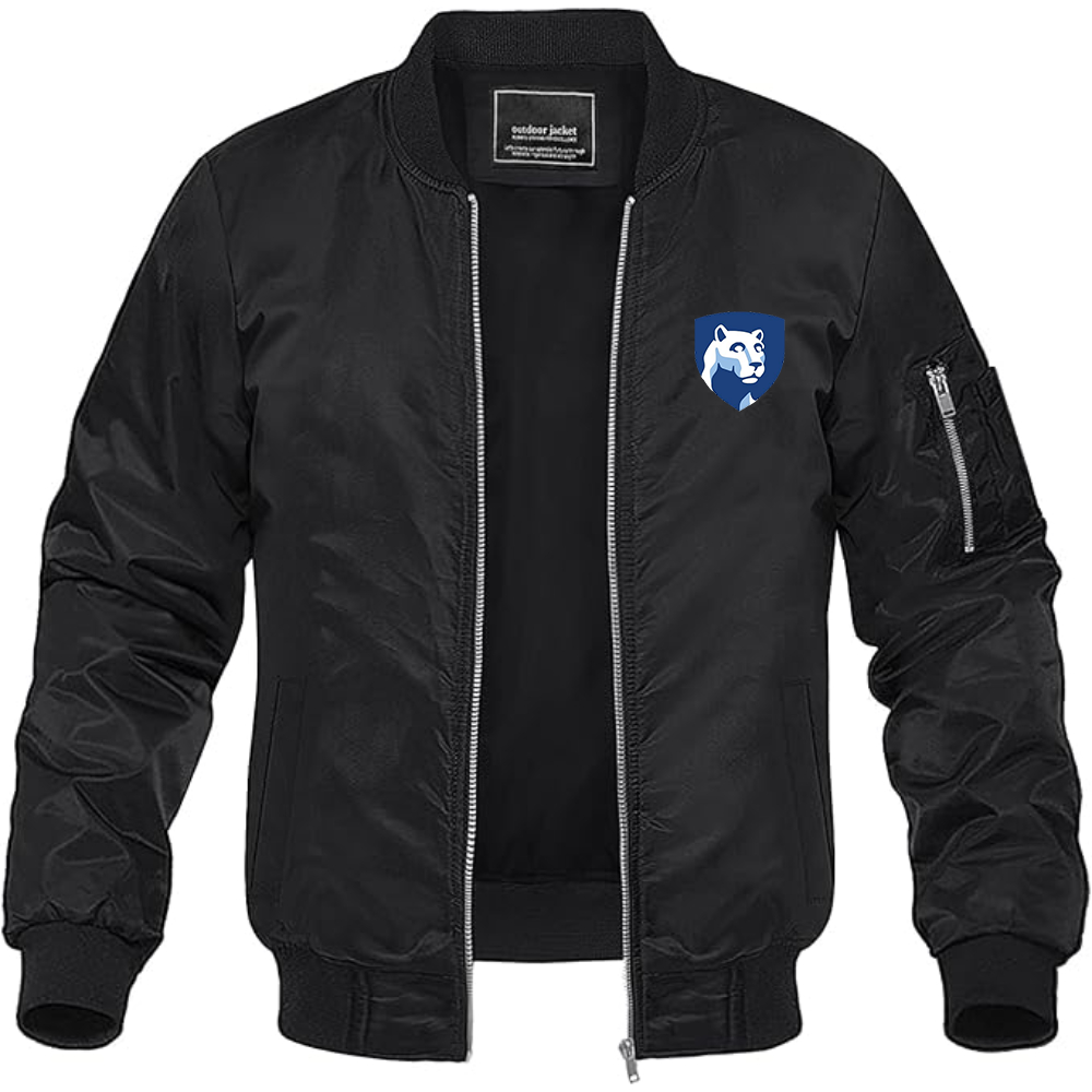 Men's Penn State Symbol Lightweight Bomber Jacket Windbreaker Softshell Varsity Jacket Coat