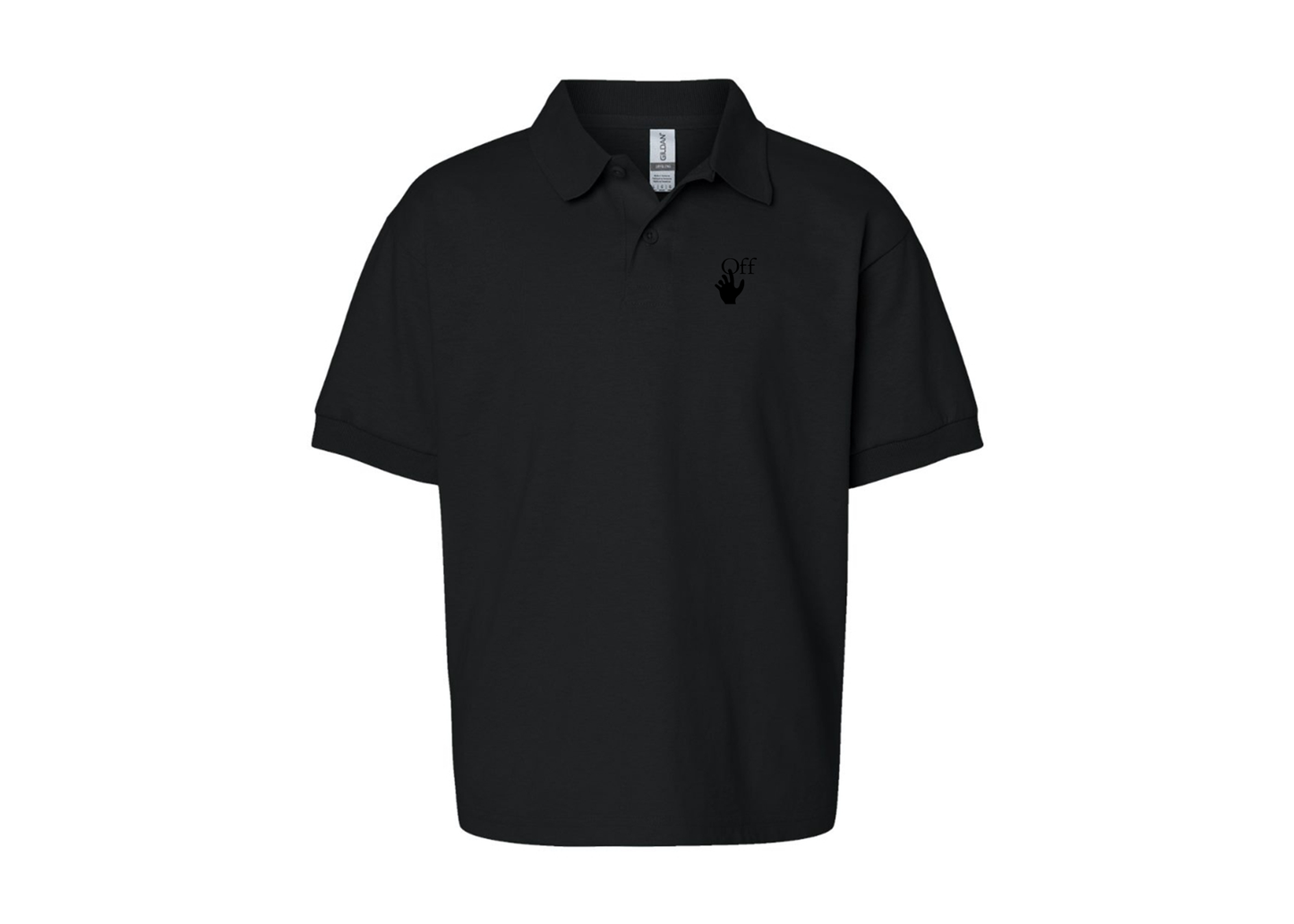 Youth Off-White Hand Gildan Dry Blend Jersey Polo