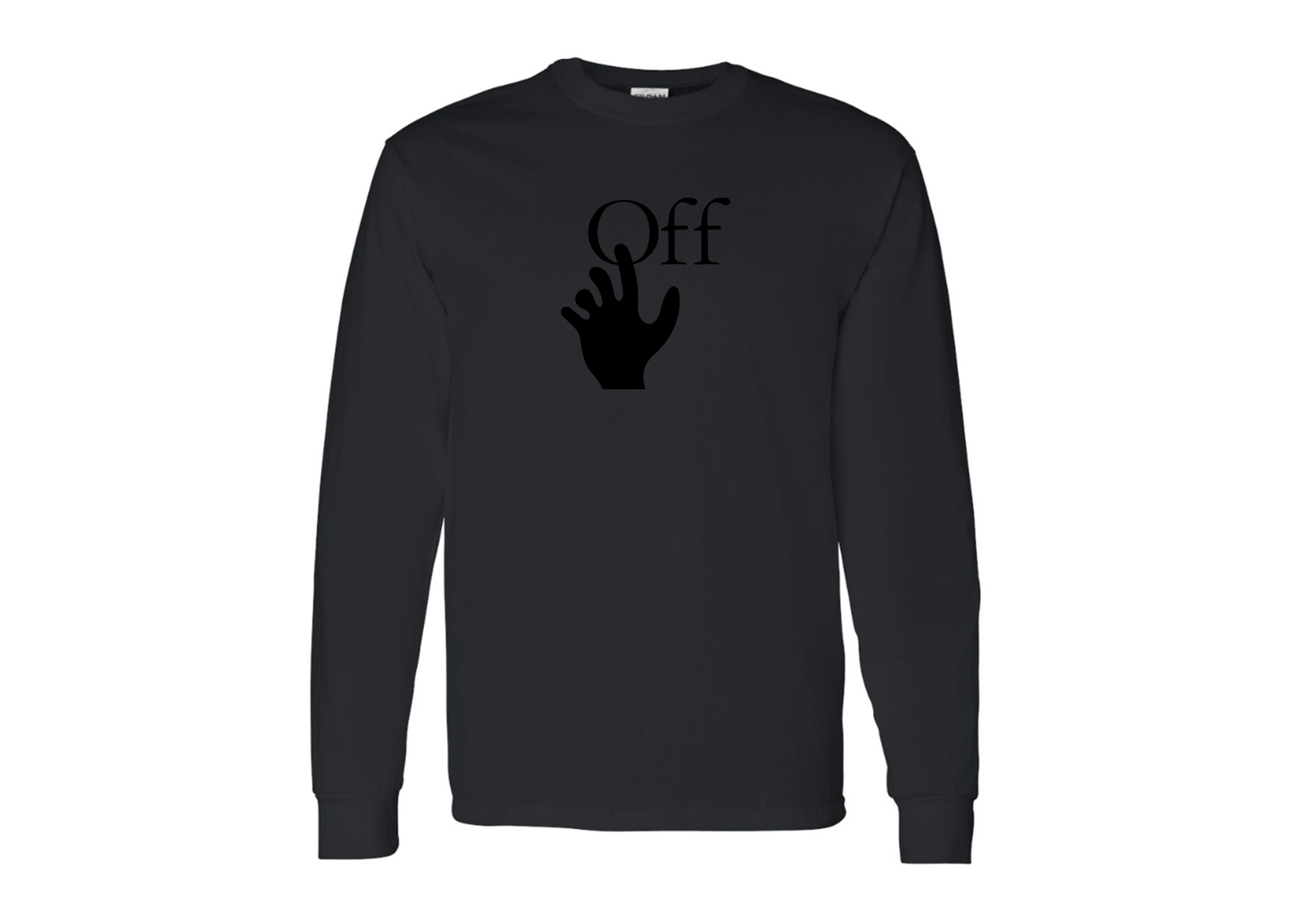 Men's Off-White Hand Gildan Heavy Cotton Long Sleeve T-Shirt