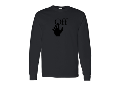 Men's Off-White Hand Gildan Heavy Cotton Long Sleeve T-Shirt