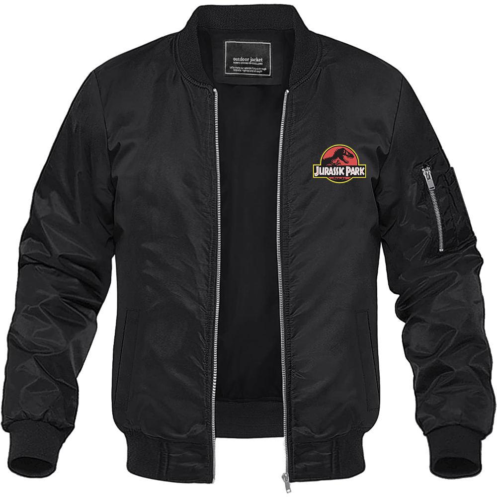 Men's Jurassic Park Movie Lightweight Bomber Jacket Windbreaker Softshell Varsity Jacket Coat