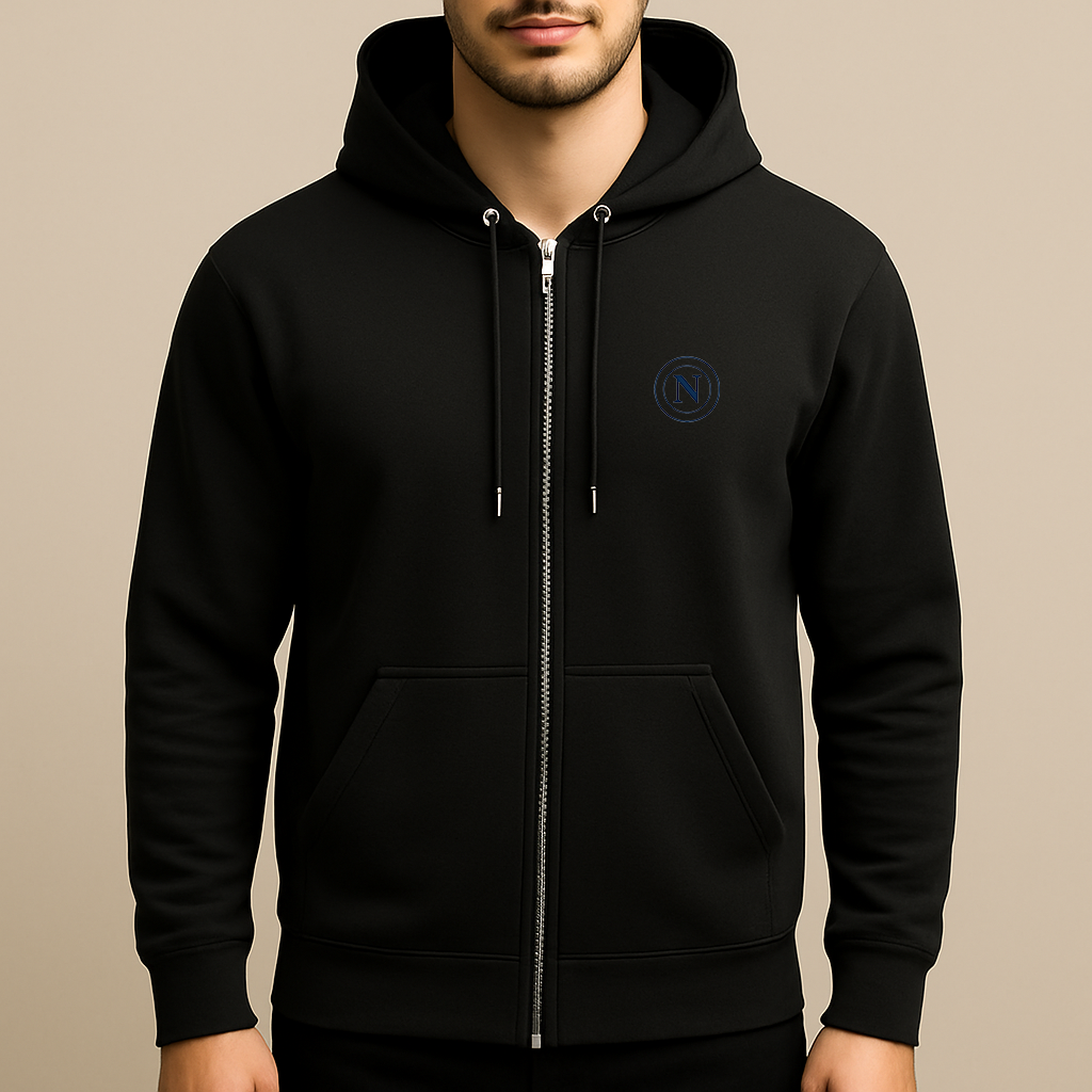 Men's Napoli 2025 Soccer Logo Zipper Hoodie