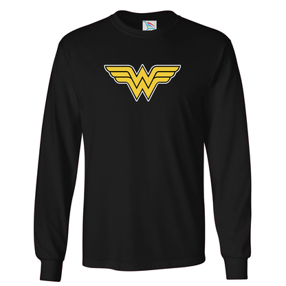 Youth Kids Wonder Woman Superhero Long Sleeve T-Shirt