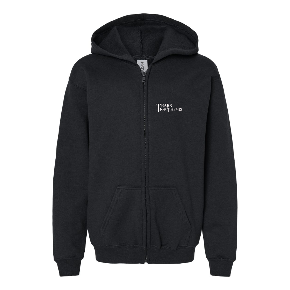 Gildan Heavy Blend Youth Tear Of Themis Logo Full Zip Hooded Sweatshirt