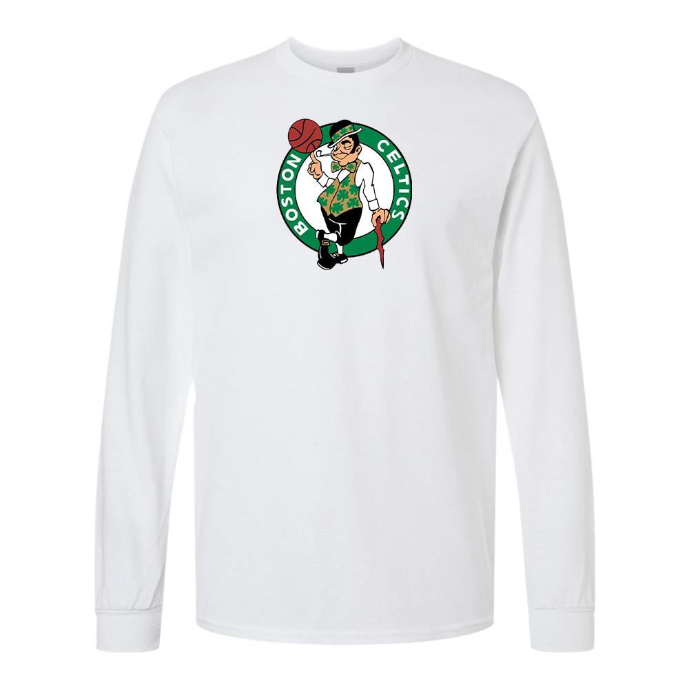 Men's Boston Celtics Logo Gildan Heavy Cotton Long Sleeve T-Shirt