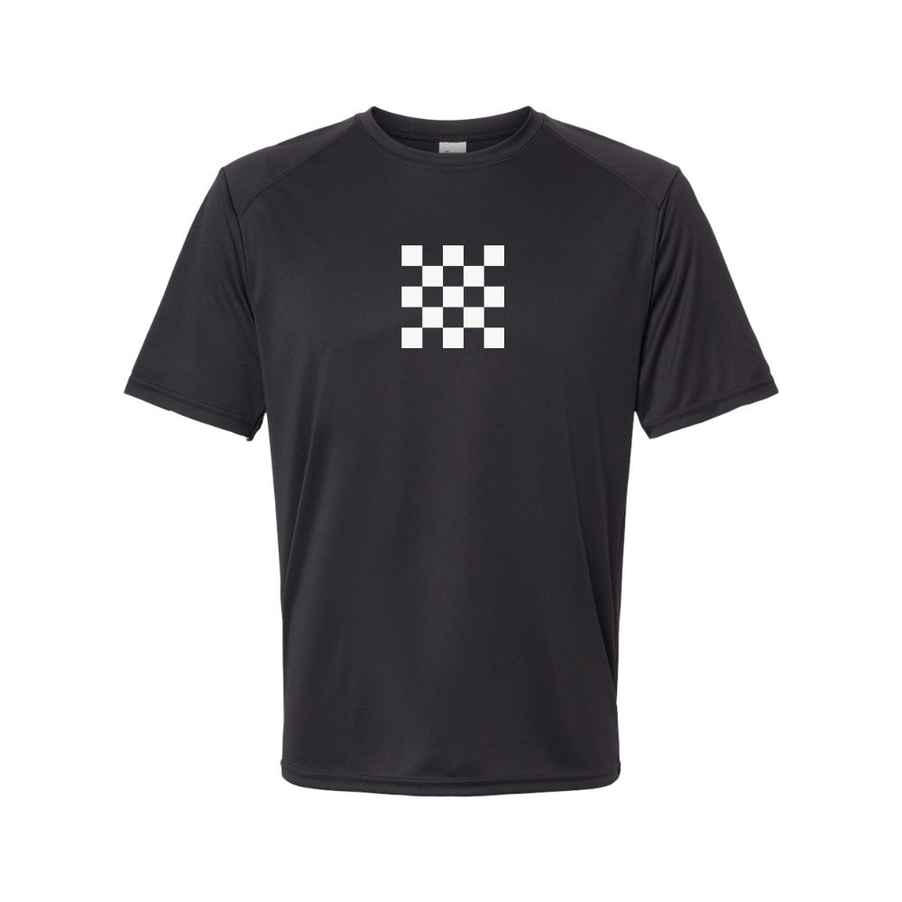 Men's Checker Motors Corporation Logo Polyester T-Shirt