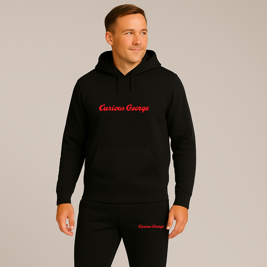 Men's Curious George Hoodie Joggers Set