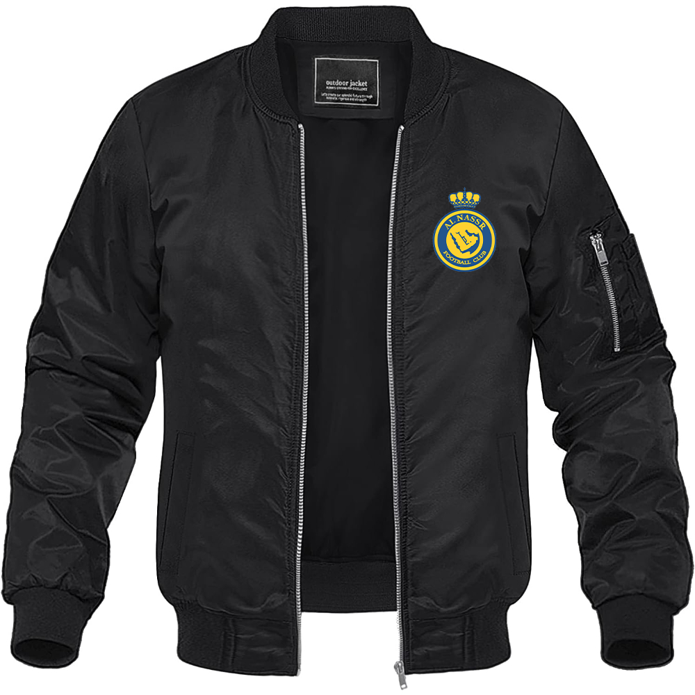 Men's Al Nassr FC Lightweight Bomber Jacket Windbreaker Softshell Varsity Jacket Coat