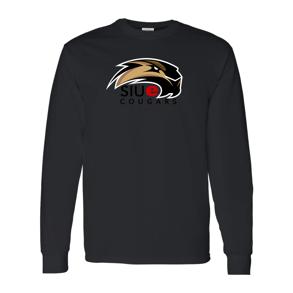 Men's SIU Edwardsville Cougars Logo Gildan Heavy Cotton Long Sleeve T-Shirt