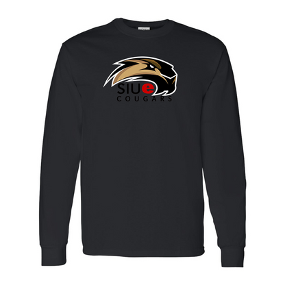 Men's SIU Edwardsville Cougars Logo Gildan Heavy Cotton Long Sleeve T-Shirt
